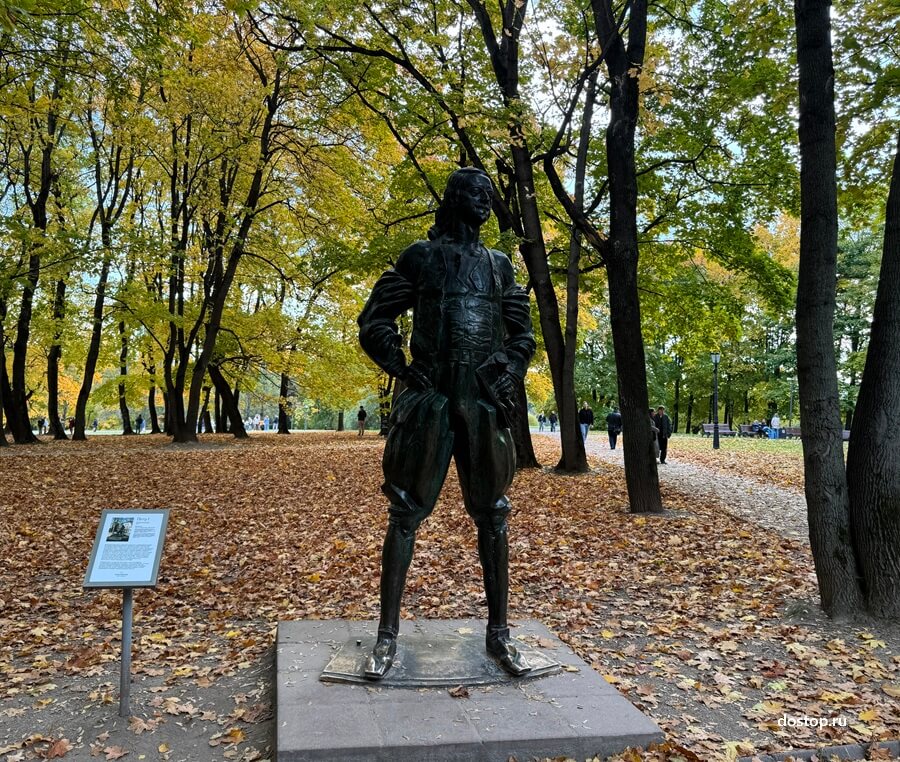 Памятник Петру I в парке Коломенское в Москве