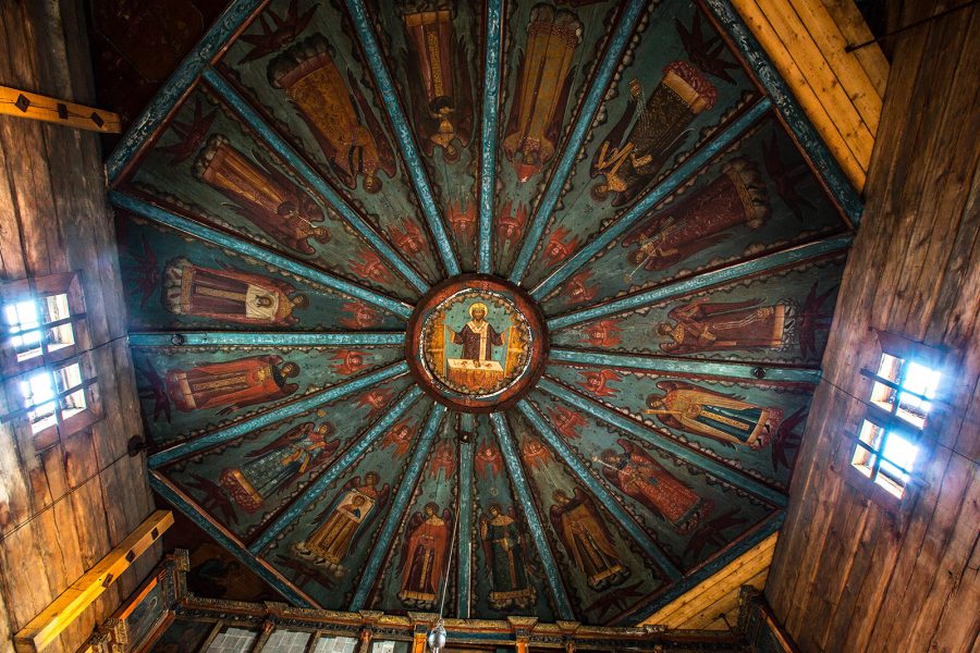 Потолок Успенской церкви Кондопога
