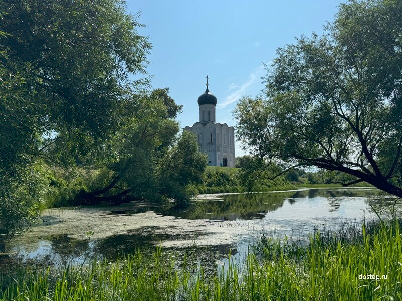 Храм Покрова на Нерли на фоне природы